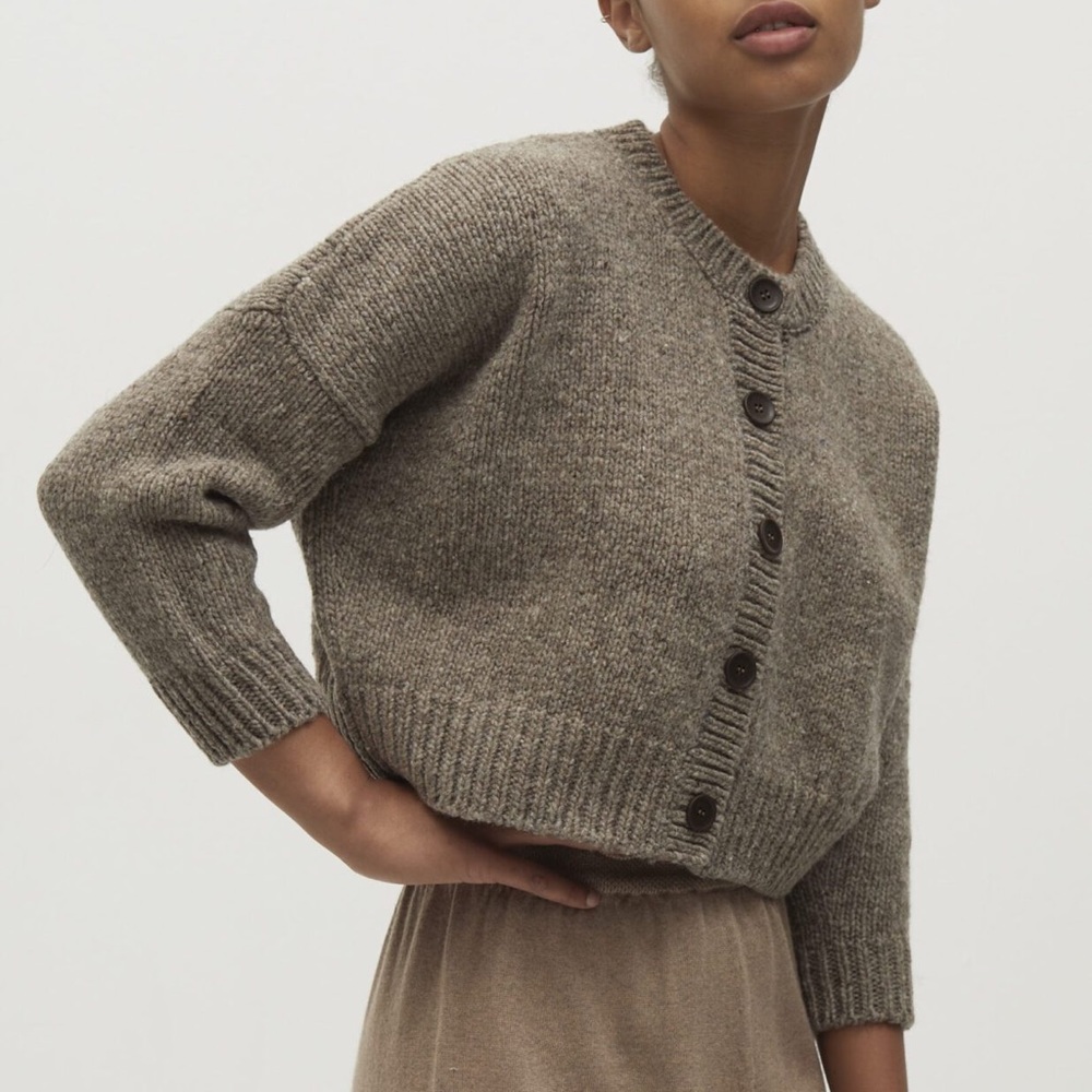 Babaa Cropped Cardigan No61 in Dark Mist EUC